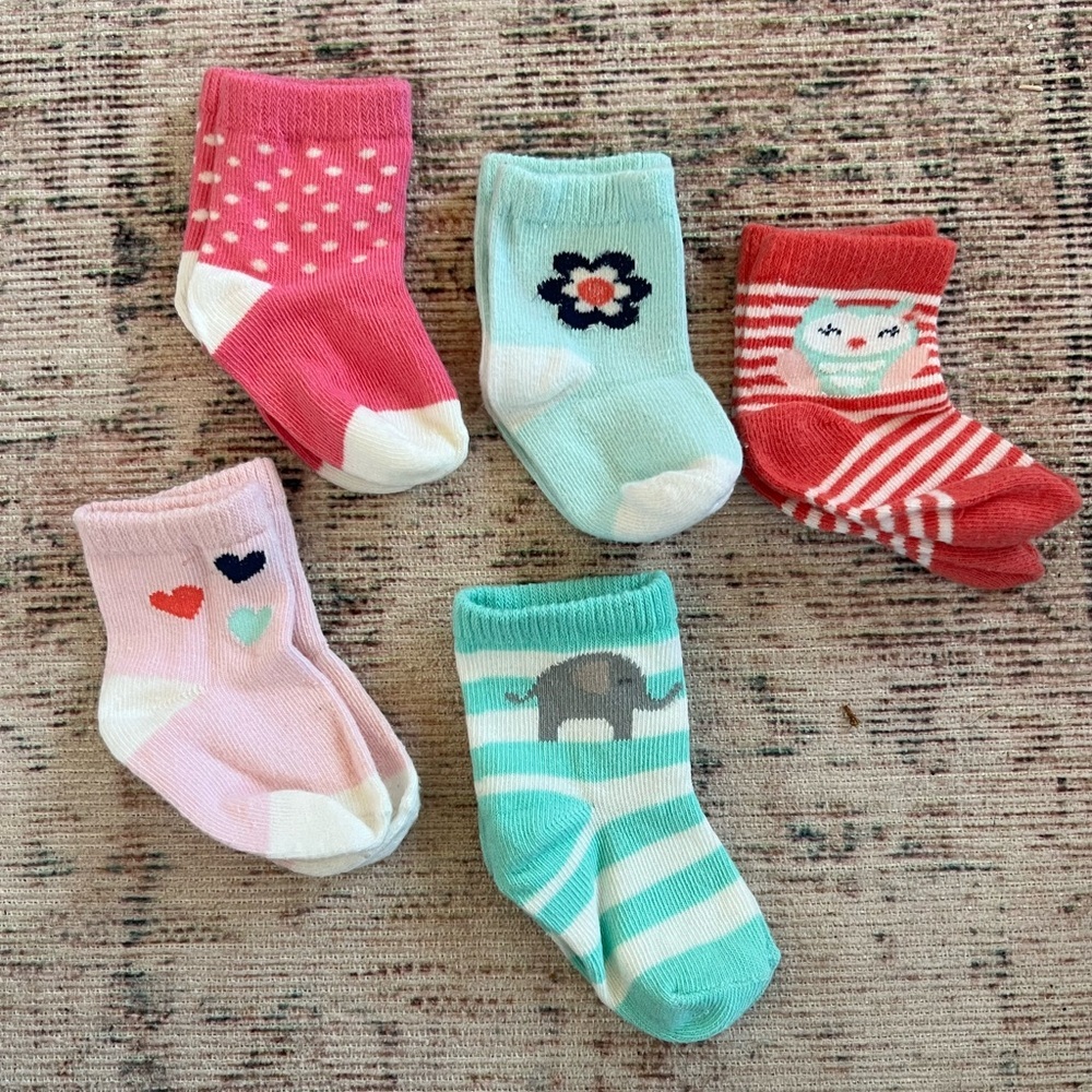 Playful Patterned Baby Girl Socks Set